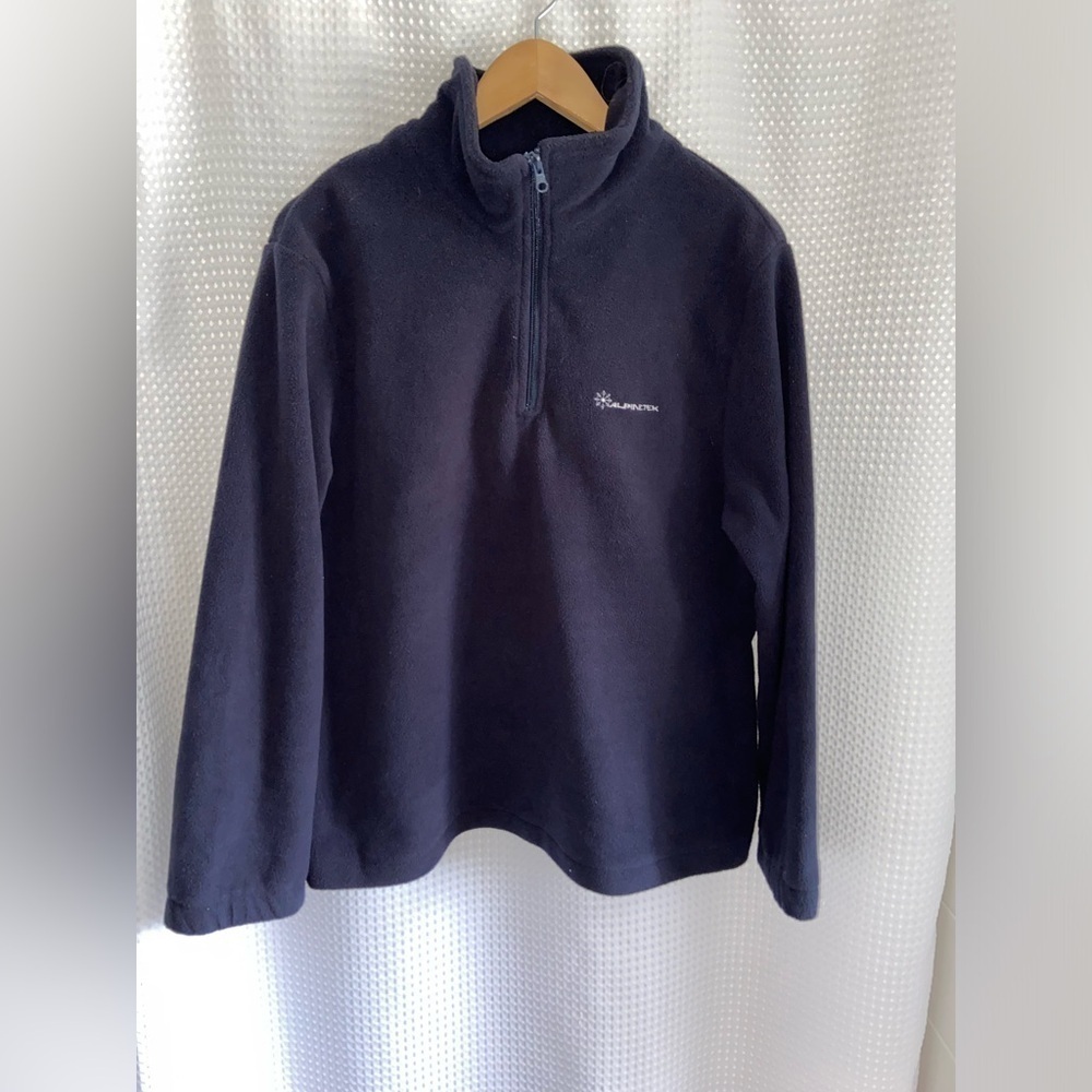 Vintage ALPINETEK navy I/4‎ zip fleece sweater size Large (14-16)